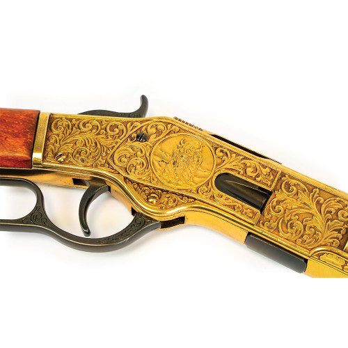Model 1873 Lever Action Carbine Replica: Engraved Antique Go Alt Image 6
