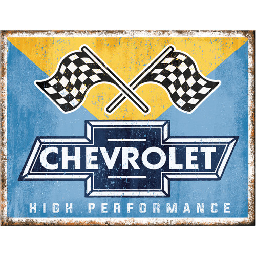 Chevy High Performance Racing Flags Sign Main Image