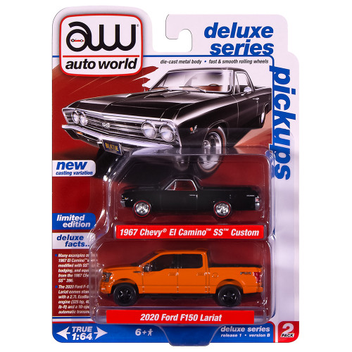 1967 Chevy El Camino SS Custom & 2020 Ford F-150 PICKUPS 2Pack B - Black & Orange Alt Image 3