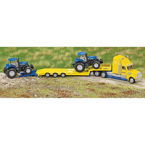 Tractor Trailer Truck With New Holland Tractors Alt Image 5