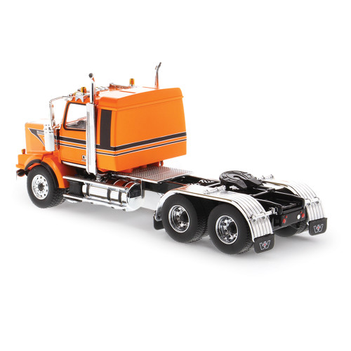 Western Star 4900 SB 40" Sleeper Tandem Tractor - Metallic Orange with Black Accent Stripes Alt Image 4