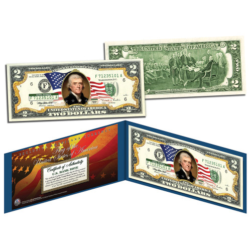 Flowing Flag $2 Bill Main Image