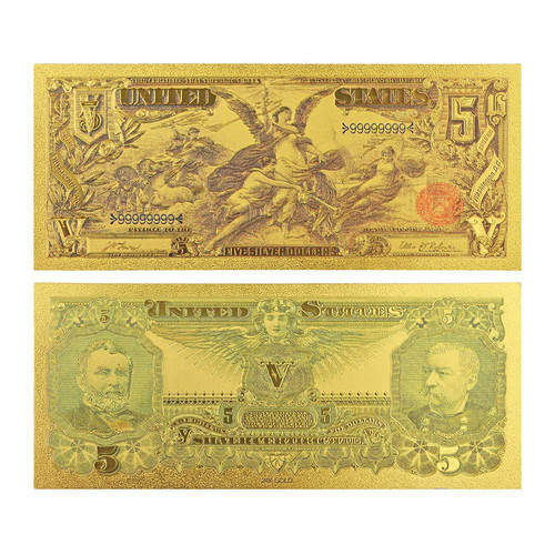 1896 Educational Series $5 Gold Foil Note Main Image