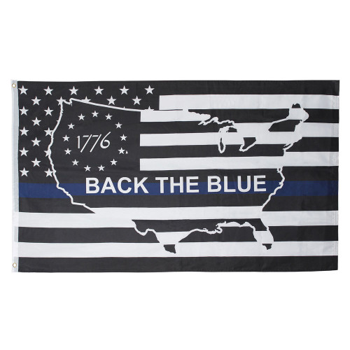 Back the Blue U.S. Map 1776 Flag Main Image