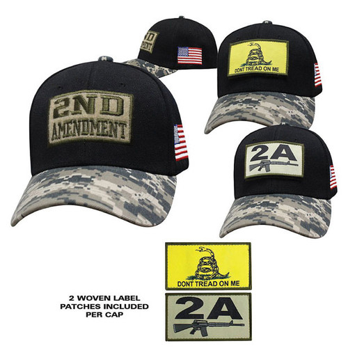 Black/Digital Camo 2nd Amendment Cap with Removable Patches Alt Image 1