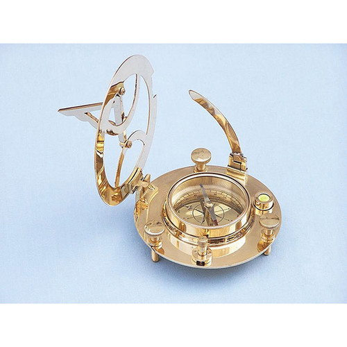 Brass Sundial Compass with Rosewood Box Alt Image 5