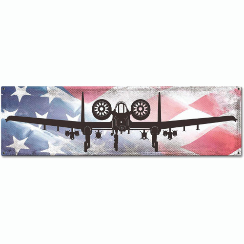 A-10 Thunderbolt with Flag Metal Sign Main Image