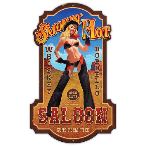Smokin' Hot Saloon Metal Sign Main Image