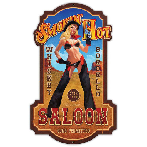 Smokin' Hot Saloon Metal Sign Main Image