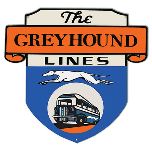 Greyhoud Lines Shaped Metal Sign Main Image