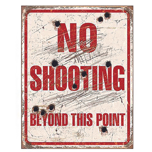 No Shooting Beyond This Point Metal Sign Alt Image 1