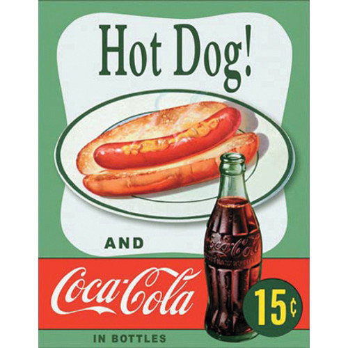 Hot Dog & Coca-Cola Metal Sign Main Image