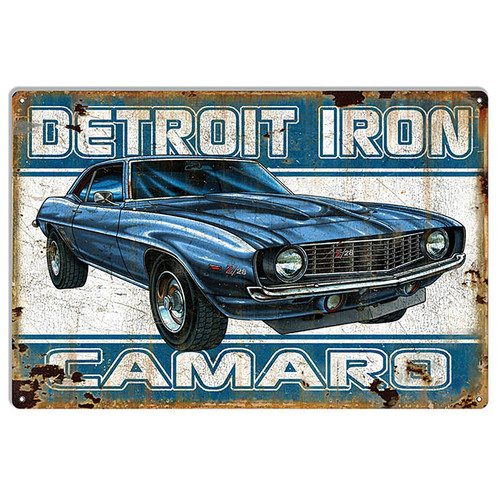 Detroit Iron Camaro Metal Sign Main Image