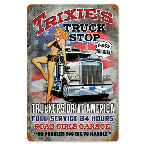 Trixies Truck Stop Metal Sign Main Image