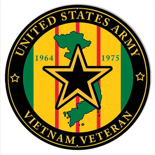 U.S. Army Vietnam Vet Round Metal Sign Main Image