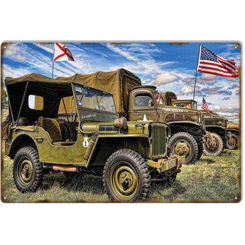 Military Jeep Metal Sign Alt Image 1