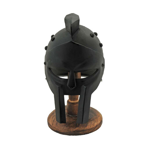 Miniature Gladiator Helmet with Stand - Black Alt Image 1