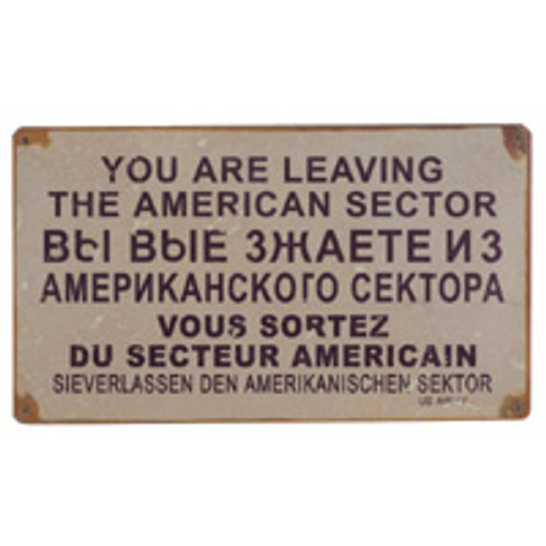You Are Leaving the American Sector Metal Sign Main Image