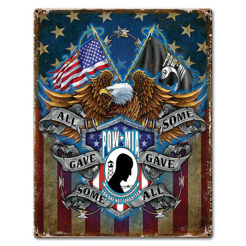 POW Shield, Some Gave All Metal Sign Main Image