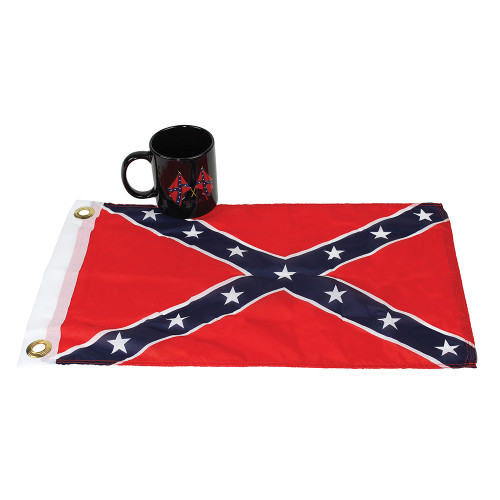Crossed Rebel Flags Mug with 12"x 18" Flag Main Image