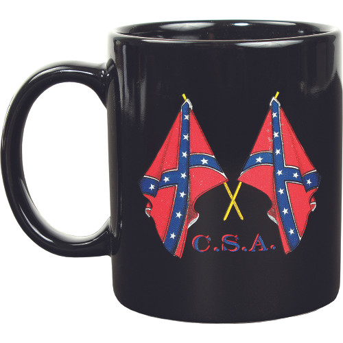 Crossed Rebel Flags Mug with 12"x 18" Flag Alt Image 2
