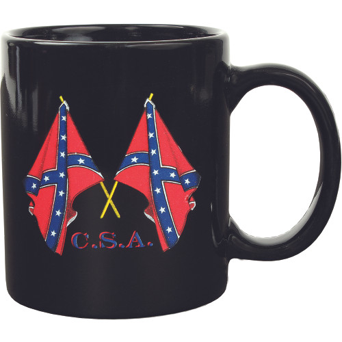 Crossed Rebel Flags Mug with 12"x 18" Flag Alt Image 3