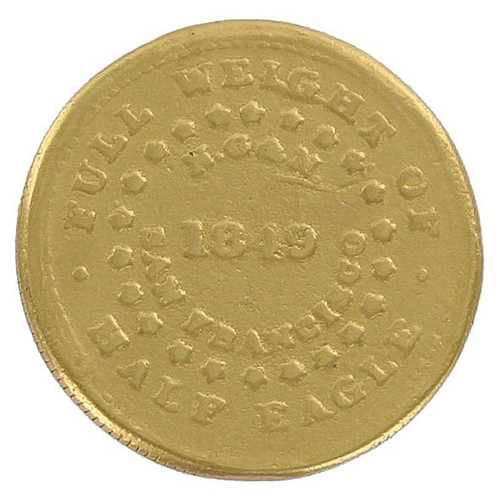 1849 California Half Eagle Gold Replica Coin Alt Image 1