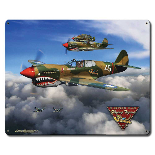 P-40 Flying Tigers 15" x 12" Metal Sign Main Image