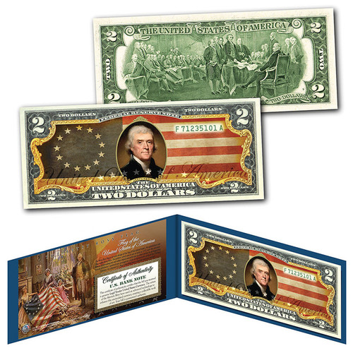 Betsy Ross 13-Star Flag $2 Bill Main Image