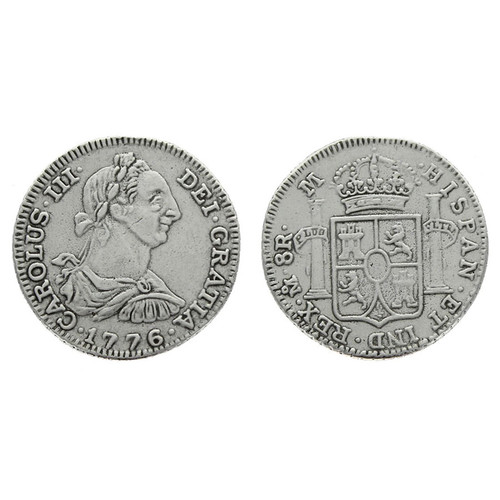 1776 Carlos III 8 Reales Replica Coin Main Image