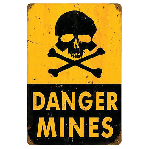 Danger Mines Metal Sign Main Image
