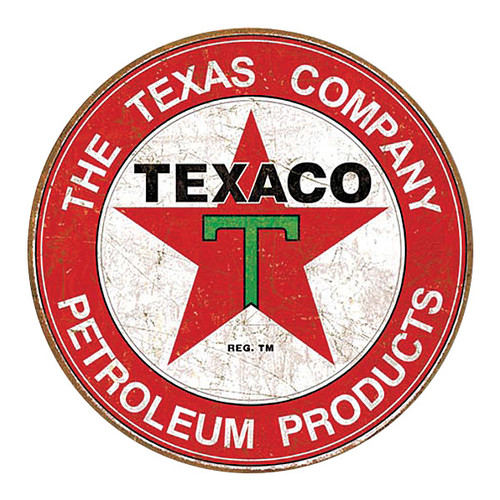 Texaco Motor Oil Round Metal Sign Main Image
