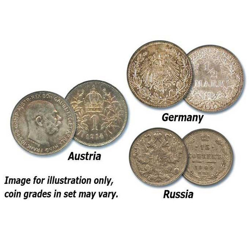 1 Corona, 1/2 Mark and 15 Kopeks with Display Box Alt Image 1