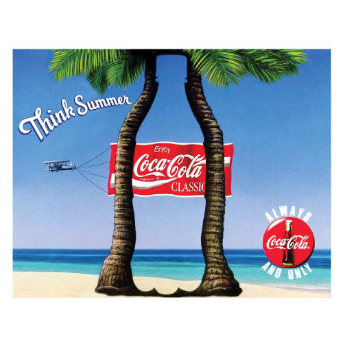 Coca Cola Classic Palm Metal Sign Main Image