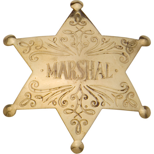 Old West Brass Marshal's Badge Main Image