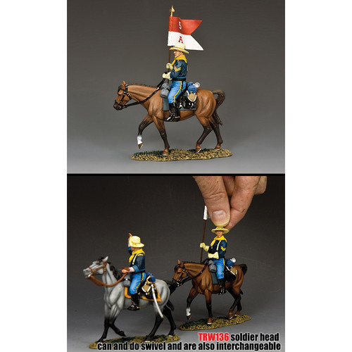 U.S. Cavalry Mounted Guidon Bearer 1/30 Figure Alt Image 2