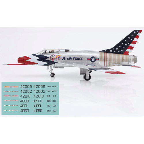 F-100 Super Sabre  1/72 Die Cast Model -  HA2124 Skyblazers, USAF, 1960 Season  (with decals for 6 airplanes) Alt Image 1