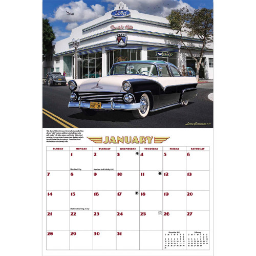 Hot Rods & Kustoms 2024 Wall Calendar - Art by Larry Grossma Alt Image 1