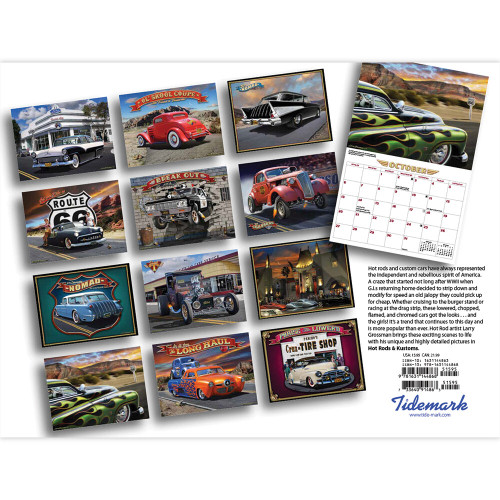 Hot Rods & Kustoms 2024 Wall Calendar - Art by Larry Grossma Alt Image 2