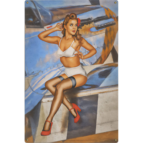 MUSTANG GODDESS METAL SIGN  LS5421-BD Main Image