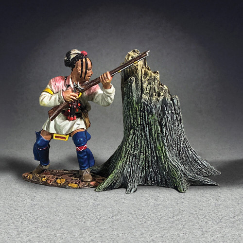Native Warrior Behind Tree Stump 1/30 Figure William Britain 16125 Alt Image 1