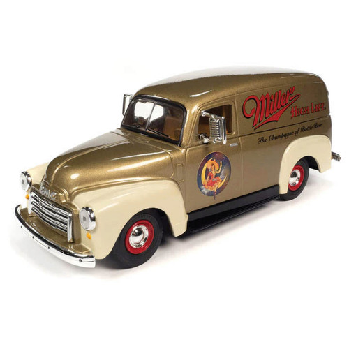 1951 GMC Delivery Truck Miller High Life w/Resin Miller Girl Figure - Metallic Gold & Tan Alt Image 3