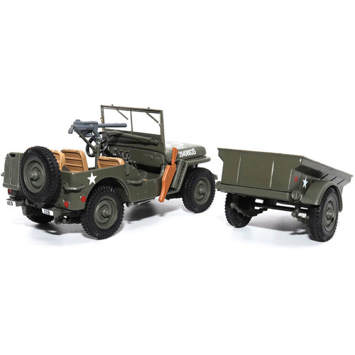 1/4-Ton Willys Jeep with Trailer 1/43 Die Cast Model Alt Image 5