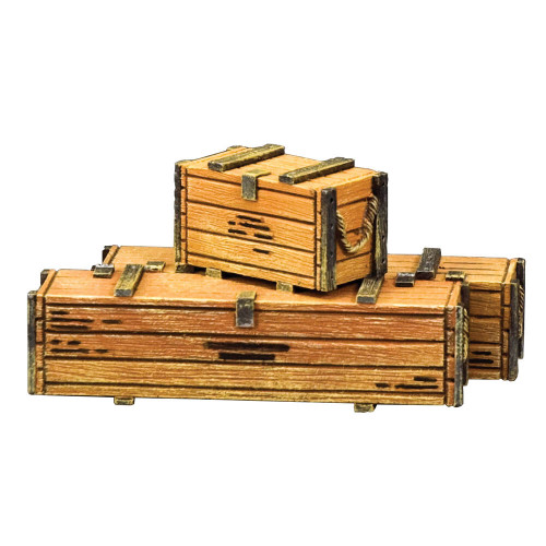 Natural Wooden Ammunition & Weapons Crates 1/30 Set King & Country (VN161) Main Image