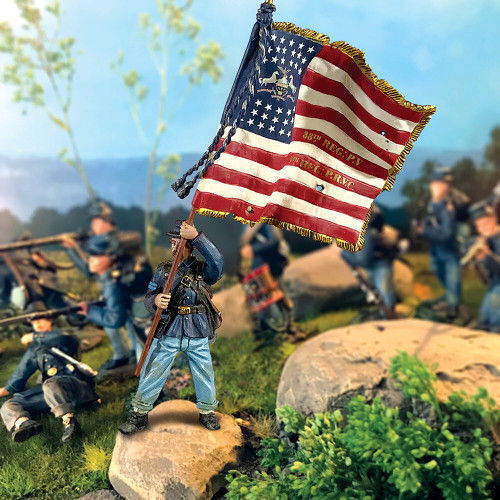 Union 38th Pennsylvania Reserve Flagbearer 1/30 Figure William Britain (31421) Alt Image 1