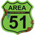 Area 51 Shield Cut-Out Metal Sign Main Image