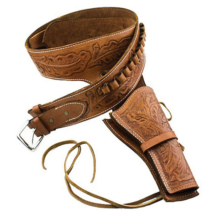 Deluxe Tooled Tan Leather Western Holster Main Image