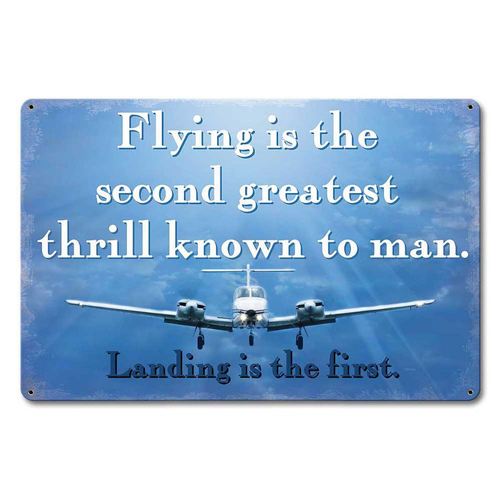 Flying Second Greatest Thrill Metal Sign Main Image