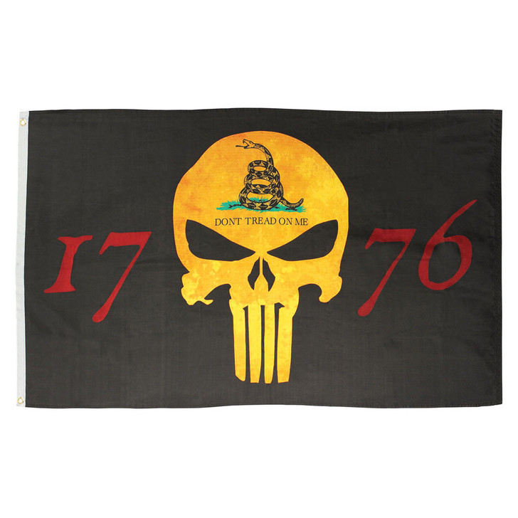 Black Gadsden Skull 1776 Flag Main Image