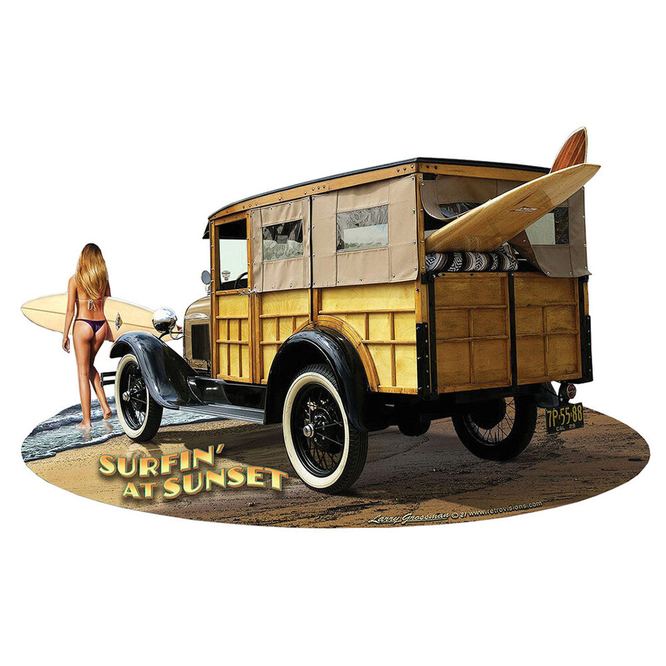 1929 Woody Cut-out Metal Sign  LGC018 Main Image
